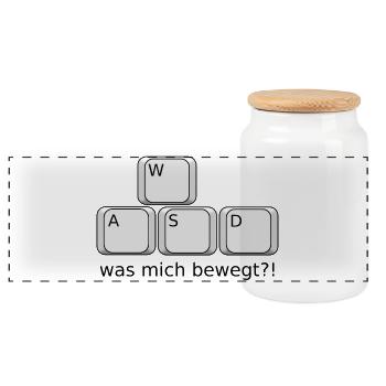 What Moves Me - Panoramic Cookie Jar with Wooden Lid - white - Front