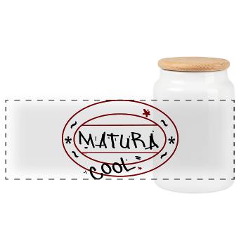 Matura Abitur Schule - Panoramic Cookie Jar with Wooden Lid - white - Front