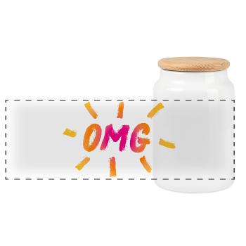 OMG Pinsel Comic coole Sprüche Quotes farbenfroh - Panorama Keksdose mit Holzdeckel - Weiß - Vorne