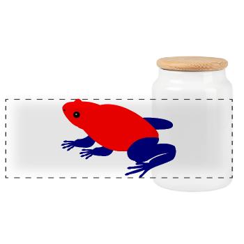 Erdbeer Pfeilgiftfrosch Tierkunst - Panorama Keksdose mit Holzdeckel - Weiß - Vorne