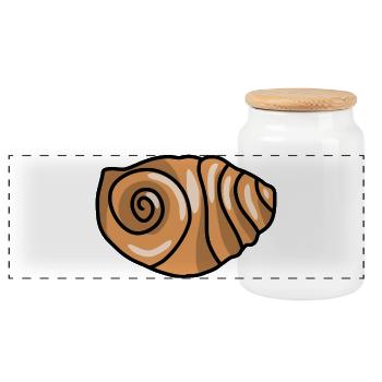 Franzbrötchen Hamburg Bäcker Kaffee Gebäck Franz - Panorama Keksdose mit Holzdeckel - Weiß - Vorne
