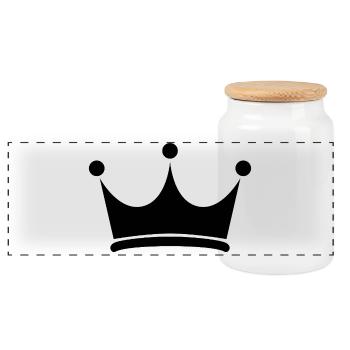 La Couronne - Boîte à biscuits avec couvercle en bois - blanc - Devant