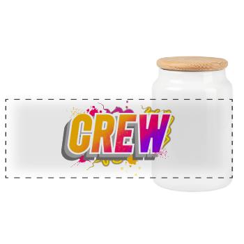 crew - Panoramic Cookie Jar with Wooden Lid - white - Front