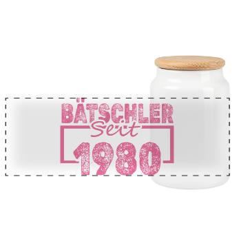 Baccalauréat 1980 - Boîte à biscuits avec couvercle en bois - blanc - Devant