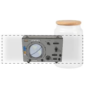 Globus Vintage Navigation Analoges Gerät - Panorama Keksdose mit Holzdeckel - Weiß - Vorne