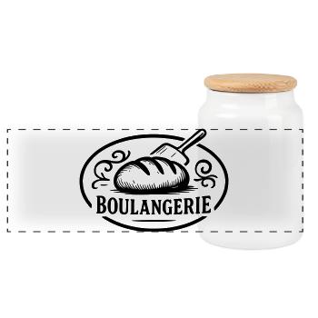 Boulangerie - Boîte à biscuits avec couvercle en bois - blanc - Devant
