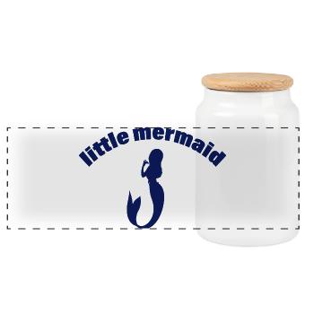MERMAID - Panorama Keksdose mit Holzdeckel - Weiß - Vorne