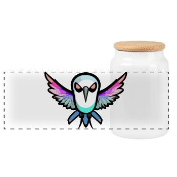 Colibri Oiseau Halloween Bande dessinée Drôle - Boîte à biscuits avec couvercle en bois - blanc - Devant