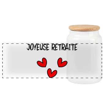 RETRAITE. COLLEGUE. RETRAITE. RETRAITEE. RETRAITE. - Boîte à biscuits avec couvercle en bois - blanc - Devant
