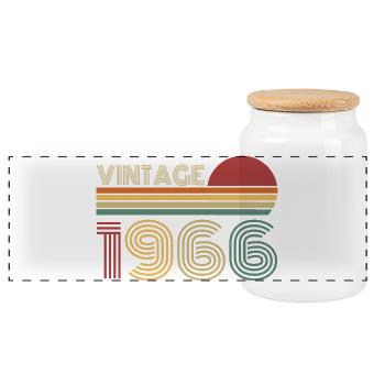 Vintage 1966 Jahrgang Retro Geburtstag Geschenk - Panorama Keksdose mit Holzdeckel - Weiß - Vorne