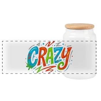 Graffiti Crazy Farbexplosion - Panorama Keksdose mit Holzdeckel - Weiß - Vorne