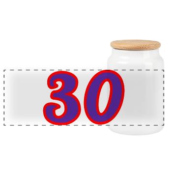 30. 30 ANS. 30e ANNIVERSAIRE. ANNIVERSAIRE 30 ANS. - Boîte à biscuits avec couvercle en bois - blanc - Devant