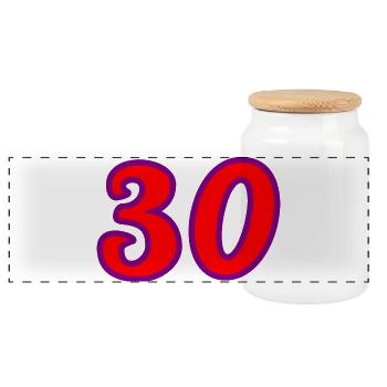 30. 30 ANS. 30e ANNIVERSAIRE. ANNIVERSAIRE 30 ANS. - Boîte à biscuits avec couvercle en bois - blanc - Devant