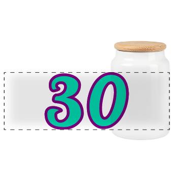 30. 30 ANS. 30e ANNIVERSAIRE. ANNIVERSAIRE 30 ANS. - Boîte à biscuits avec couvercle en bois - blanc - Devant