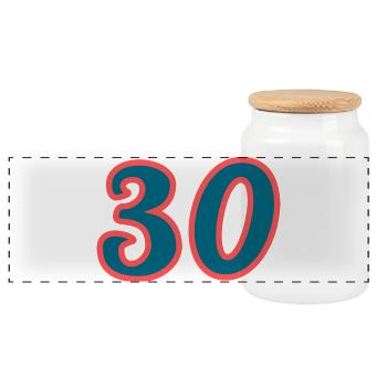30. 30 ANS. 30e ANNIVERSAIRE. ANNIVERSAIRE 30 ANS. - Boîte à biscuits avec couvercle en bois - blanc - Devant