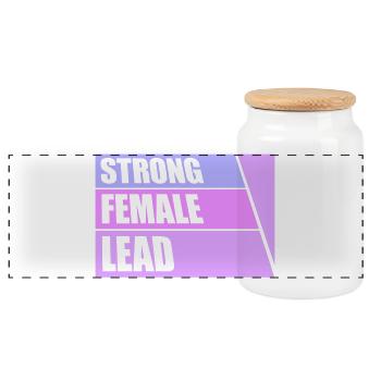 Femmes fortes dirigées par le féminisme Autonomisation des femmes - Boîte à biscuits avec couvercle en bois - blanc - Devant