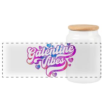 Galentine Vibes Süße Match-Girls-Gruppenparty - Panorama Keksdose mit Holzdeckel - Weiß - Vorne