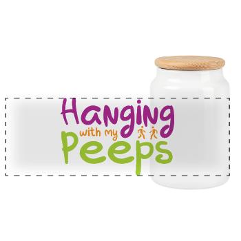 Hanging with my Peeps - Panorama Keksdose mit Holzdeckel - Weiß - Vorne