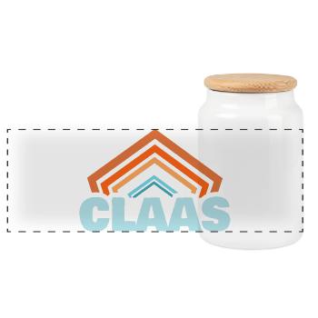 Claas comme prénom - Boîte à biscuits avec couvercle en bois - blanc - Devant