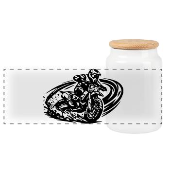 Motocross 59 - Panorama Keksdose mit Holzdeckel - Weiß - Vorne