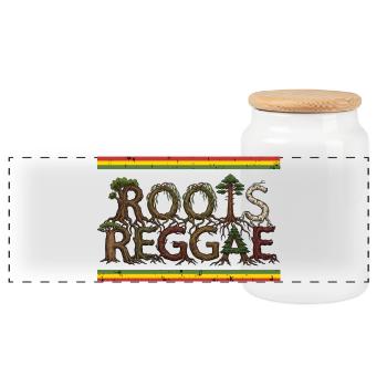 Roots Reggae Forest - Panorama Keksdose mit Holzdeckel - Weiß - Vorne