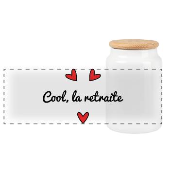 COOL RETIREMENT - Panoramic Cookie Jar with Wooden Lid - white - Front