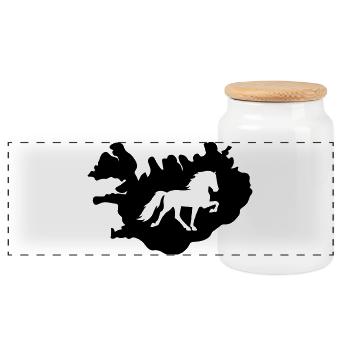 Île de Tölter - Boîte à biscuits avec couvercle en bois - blanc - Devant