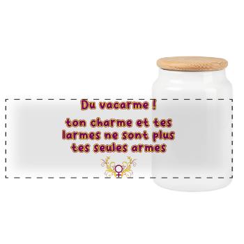 Du_vacarme_ton_charme_et_tes_larmes_ne_sont_plus.. - Boîte à biscuits avec couvercle en bois - blanc - Devant