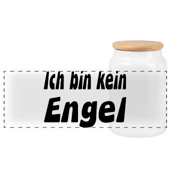 Angel - Panoramic Cookie Jar with Wooden Lid - white - Front