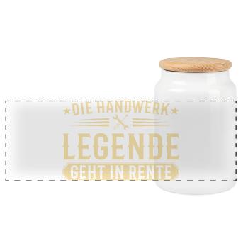 Craft Legend in Retirement Retirement Gift - Panoramic Cookie Jar with Wooden Lid - white - Front