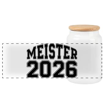 meister_2026 - Panorama Keksdose mit Holzdeckel - Weiß - Vorne