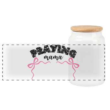 PRAYINGmama - Produits chrétiens - Boîte à biscuits avec couvercle en bois - blanc - Devant