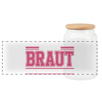 Team Braut Wir Eskalieren Crew Squad JGA Frauen - Panorama Keksdose mit Holzdeckel - Weiß - Vorne