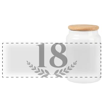 18 - Boîte à biscuits avec couvercle en bois - blanc - Devant