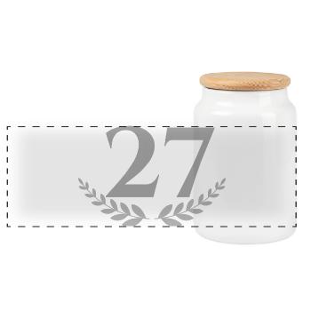 27 - Boîte à biscuits avec couvercle en bois - blanc - Devant
