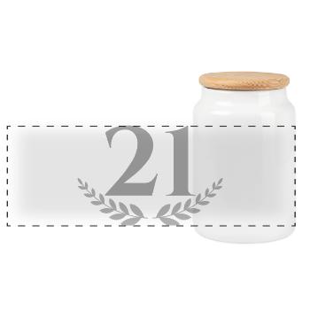 21 - Boîte à biscuits avec couvercle en bois - blanc - Devant