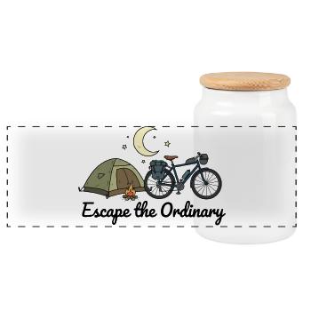 Le bikepacking : l’art de l’échappatoire à l’aventure ordinaire - Boîte à biscuits avec couvercle en bois - blanc - Devant