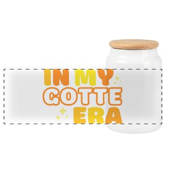 For Swabian godparents, in my godfather era - Panoramic Cookie Jar with Wooden Lid - white - Front
