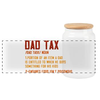 T-shirt graphique Définition de la Taxe Papa - Boîte à biscuits avec couvercle en bois - blanc - Devant