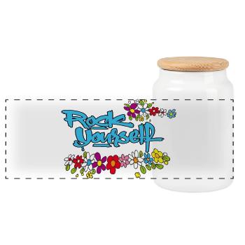 Rock Yourself - Panoramic Cookie Jar with Wooden Lid - white - Front