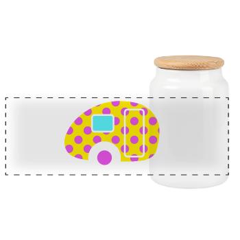Caravan Vintage Camping Wohnwagen Retro Punkte Dot - Panorama Keksdose mit Holzdeckel - Weiß - Vorne