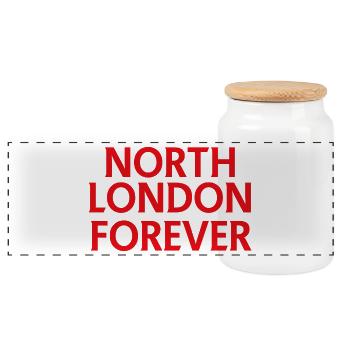 North London Forever - Panoramic Cookie Jar with Wooden Lid - white - Front