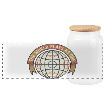 Vintage Globe Soccer Football Fan Retro Shirt - Panorama Keksdose mit Holzdeckel - Weiß - Vorne
