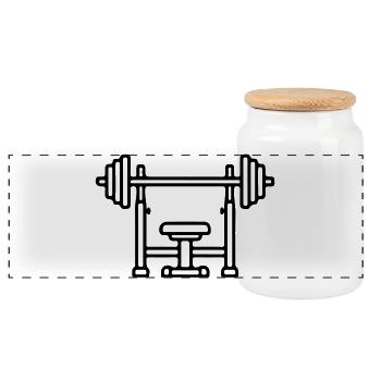 Weight bench bench press - Panoramic Cookie Jar with Wooden Lid - white - Front