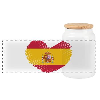 ESPAGNE ESPAGNE EUROPE FAN DE SPORT ESPAGNOL - Boîte à biscuits avec couvercle en bois - blanc - Devant