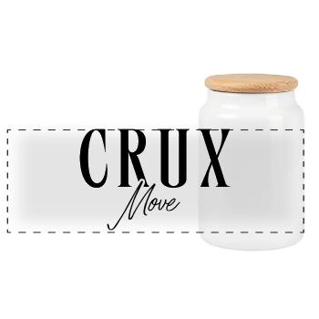 Modern Climbing Design Crux Move Lettering - Panoramic Cookie Jar with Wooden Lid - white - Front