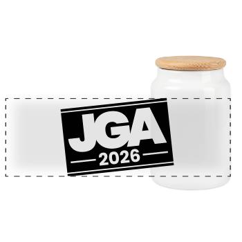 Jga 2026 Bachelor Party - Panoramic Cookie Jar with Wooden Lid - white - Front