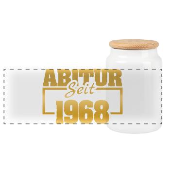 Pas d’école en 1968 - Boîte à biscuits avec couvercle en bois - blanc - Devant