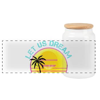 Let Us Dream Sunset Palm Rétro et mélange vintage pour - Boîte à biscuits avec couvercle en bois - blanc - Devant