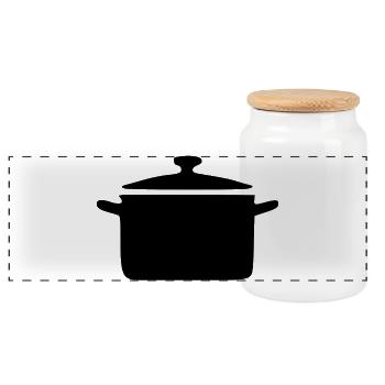 Cooking Pot Cooking Pot Gift Cook Cook - Panoramic Cookie Jar with Wooden Lid - white - Front